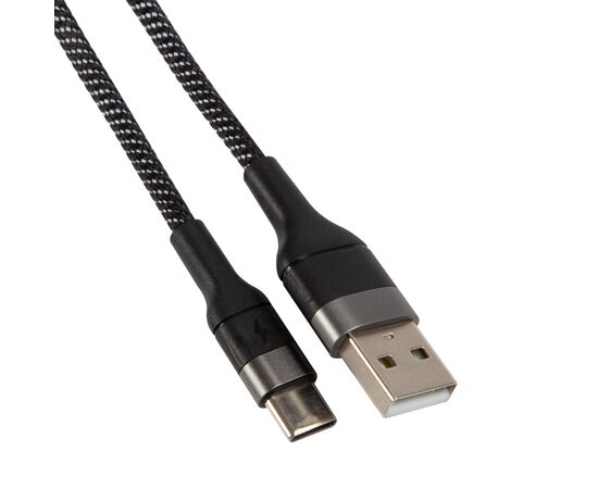  Кабель UNBRÖKE Måne USB - Type-C, 1,2 метра, нейлоновая оплетка, до 3A, черно-серый 