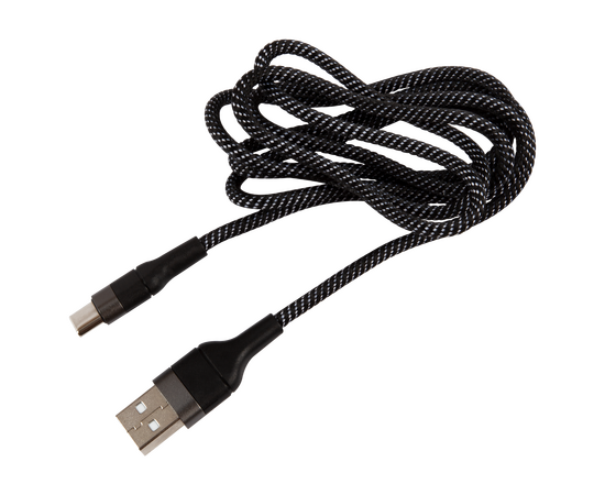  Кабель UNBRÖKE Måne USB - Type-C, 1,2 метра, нейлоновая оплетка, до 3A, черно-серый 