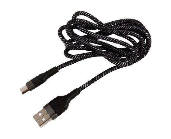  Кабель UNBRÖKE Måne USB - Type-C, 1,2 метра, нейлоновая оплетка, до 3A, черно-серый 