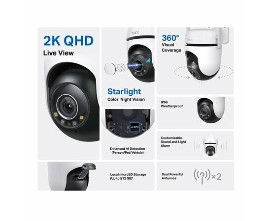  Умная уличная поворотная камера T P-Link Tapo C520WS 