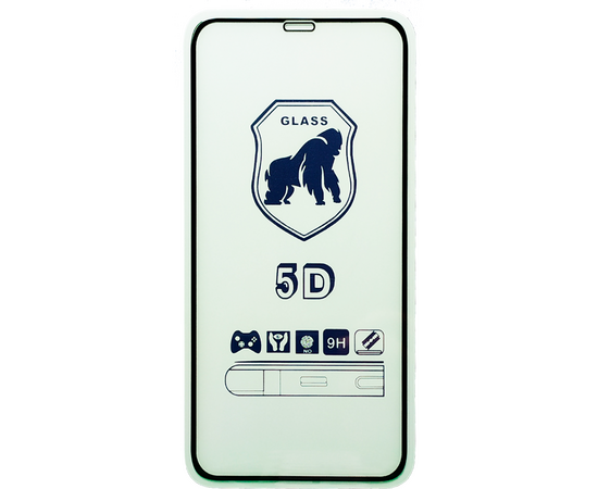  Защитное стекло 5D прочное для iPhone XS Max/11 Pro Max, Full Glue 2.5D, прозрачный+черная рамка 