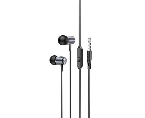  Проводные наушники HOCO M108 Spring, Jack 3.5mm, 1.2 м, серый металлик 