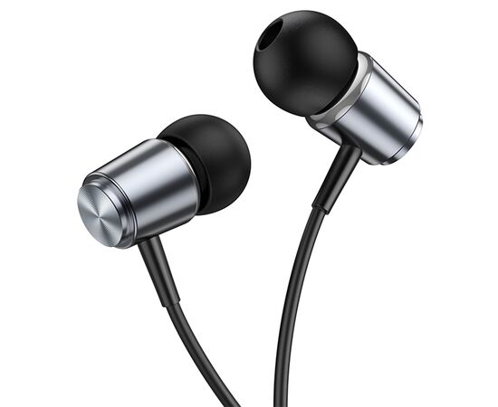  Проводные наушники HOCO M108 Spring, Jack 3.5mm, 1.2 м, серый металлик 