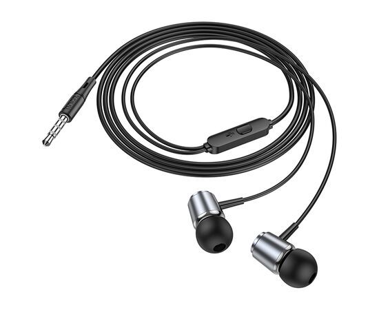  Проводные наушники HOCO M108 Spring, Jack 3.5mm, 1.2 м, серый металлик 