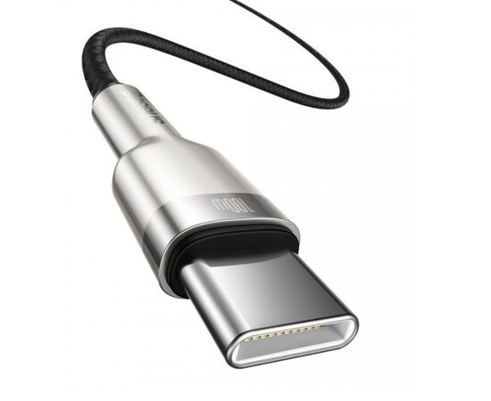  Дата-кабель Baseus Cafule (CATJK-C01) Metal Type-C to Type-C 100W 1m Black 