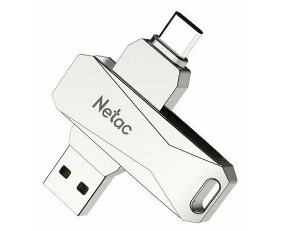  USB-флешка Netac U782C NT03U782C-256G-30PN 256Gb, USB3.0+TypeC, металлическая 