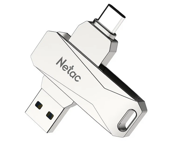  USB-флешка Netac U782C NT03U782C-256G-30PN 256Gb, USB3.0+TypeC, металлическая 