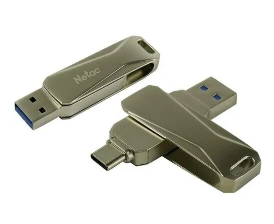  USB-флешка Netac U782C NT03U782C-256G-30PN 256Gb, USB3.0+TypeC, металлическая 