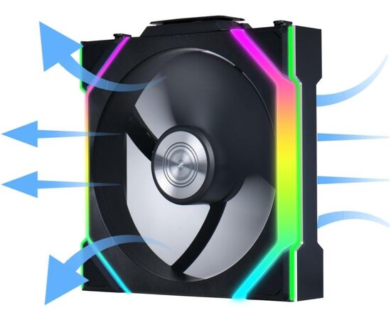  Вентилятор Lian Li UNI Fan SL Wireless 120 Reverse Blade (G99.12RSL1W1B.R0) / 12RSL1W1B Black / 120x124,5x28мм (PWM, ARGB, 2000 об/мин (Max.), 31dBa) 