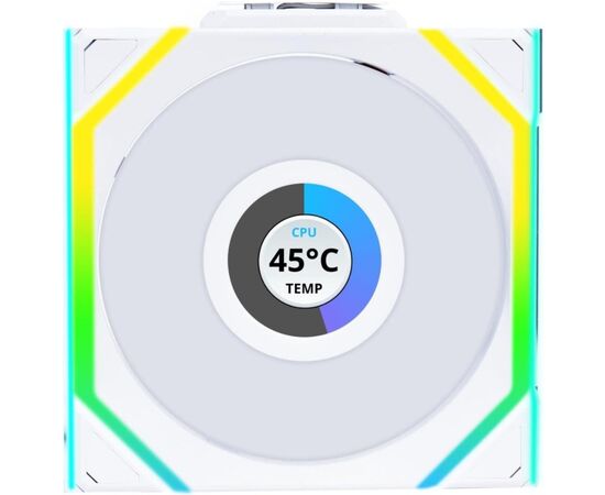  Комплект вентиляторов (3шт.) Lian Li UNI Fan SL Wireless LCD 120 (G99.12SLLCD1W3W.R0)/12SLLCD1W3W White/120x124,5x28мм (1.6” LCD,PWM,ARGB,1900 об/мин) 