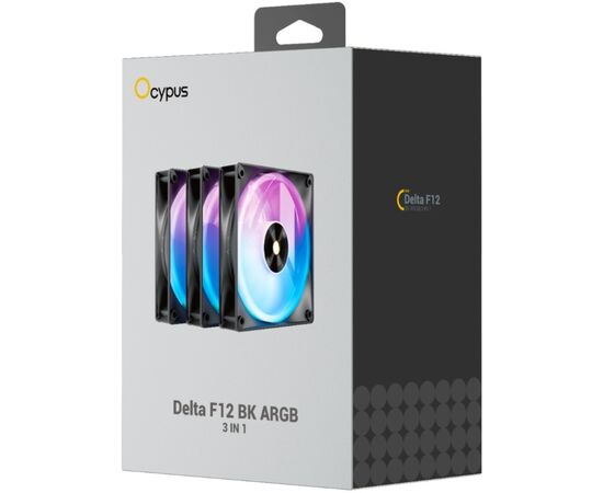  Вентилятор Ocypus Delta F12 BK ARGB 3 IN 1 (Delta-F12-BK3AM00X-GL) 