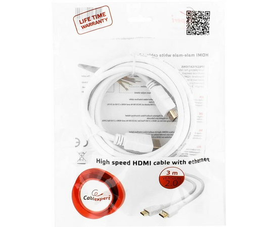  Кабель Cablexpert CC-HDMI4-W-10 HDMI v1.4 19M/19M 3м белый 