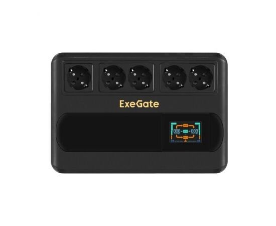  ИБП Exegate EX295686RUS Neo Smart BU-1000.LCD.AVR.5SH 1000VA/500W, цветной LCD-дисплей, AVR, 5*Schuko, Black 