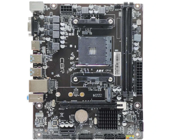  Материнская плата CBR A320 (MB-ARA320-BLK) A320, AM4, 2*DDR4, mATX, VGA+HDMI, 1*PCIEx16,1*PCIEx1, 1*M.2(NVME), 4*SATA3, 2*USB2.0 + 4*USB3.0 